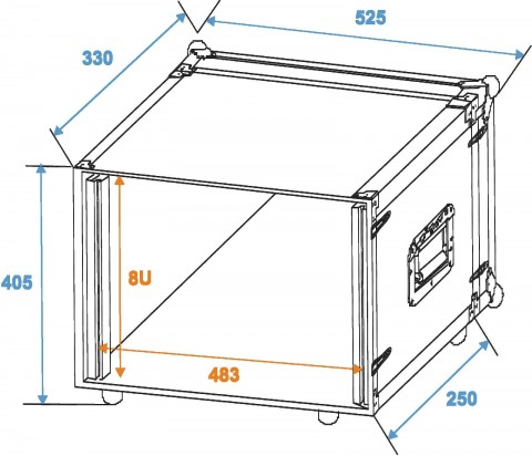 Transportavimo dėžė 8U 24cm Roadinger